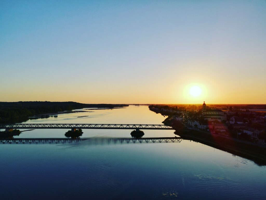 Coucher de soleil à Loire-Authion